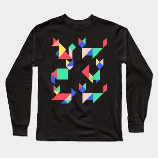 geometric cat Long Sleeve T-Shirt